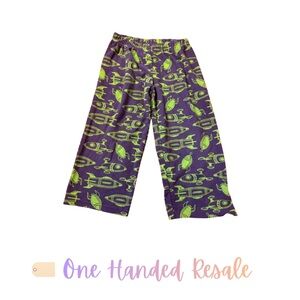 🚀 Carter’s Kids Space Rocket Print Wide Leg Pajama Pants Blue Alien Green 4T